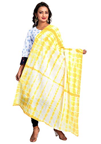 Image of Women's Pure Cotton Traditional Authentic Shibori Tie Dye Dupatta Chunni