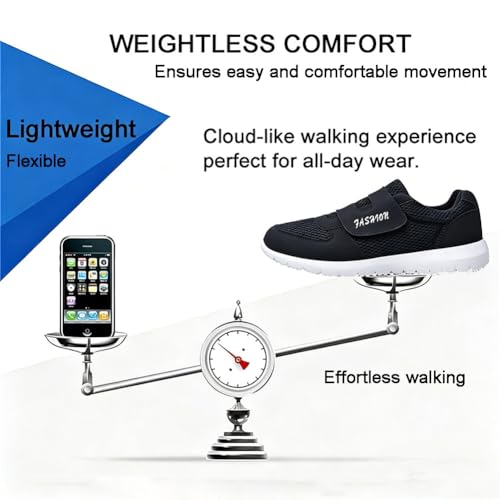 Image of LEADER SHOW Men's Casual Comfort Walking Shoes Ultralight Flats Non-Slip Hook & Loop Fashion Sneakers