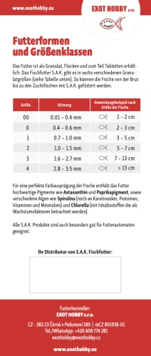 EXOT HOBBY - S.A.K. Caridina Excellent - Komplettes extrudiertes Futter für Garnelen und Krebse. Granulat 400 g (1000 ml)