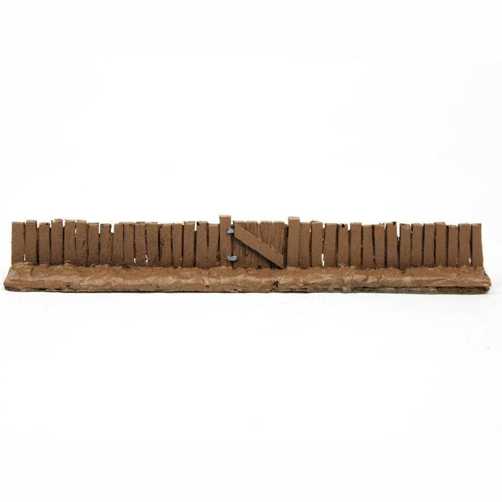 War World Gaming | Wooden Fence with Gate | Painted x 3 | 20mm - 28mm Scale Resin Wargaming Tabletop Terrain Scenery — image 1