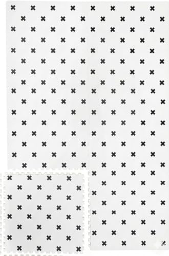 Image of Yay Mats Stylish Extra Large Puzzle Mat, Thick,Inter Locking Foam Floor Tile Covers 6 ft x 4 ft. Expandable Tiles with Edges Exercise and Kids mat Protective Floor Surface (Brooklyn Cross)