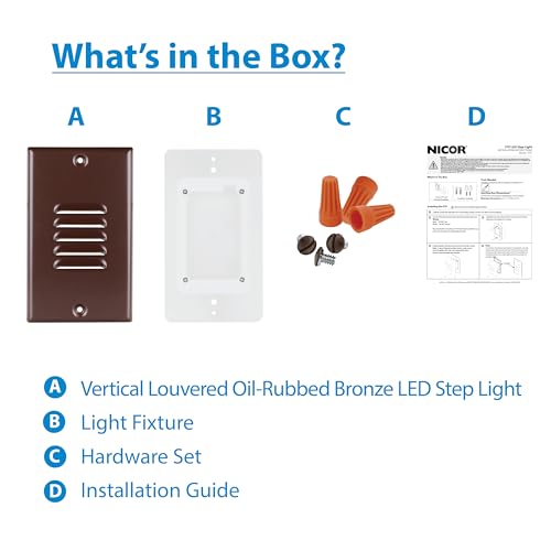 Image of NICOR Lighting STP2 Vertical Louvered Oil-Rubbed Bronze LED Step Light (STP2L120VOB)