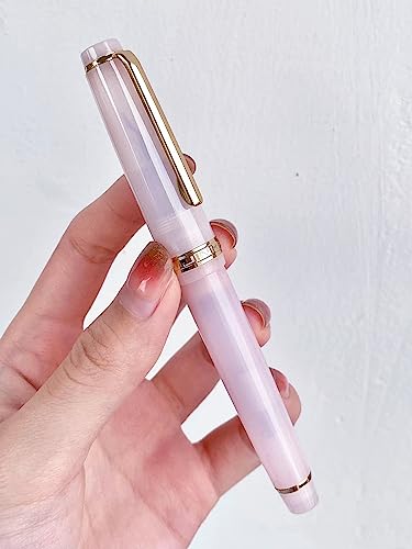 Atokiss 4 Pcs Jinhao 82 Resin Fountain Pen Transparent Celestite, Turquoise, Caribbean Blue, Cat Powder, Fine Point Gold Trim With Converter Writing Pen Set #TOP3