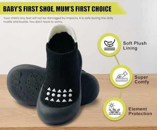 Image of Baby Sock Shoes Boys Girls First Walking Shoes Non-Slip Slippers Soft Sole Sneakers Toddler Infant Babygirl