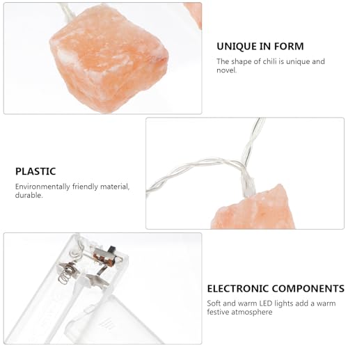 Guirlande lumineuse cristal de sel beige décoration chaleureuse fête