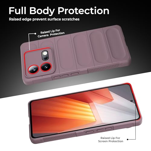 Image of A rtistque Liquid Silicone Stripes Back Cover Case for iQOO Neo 8 5G | with Camera Protection | with Inner Fabric | Anti Slip Grip | AirBag Case - Purple