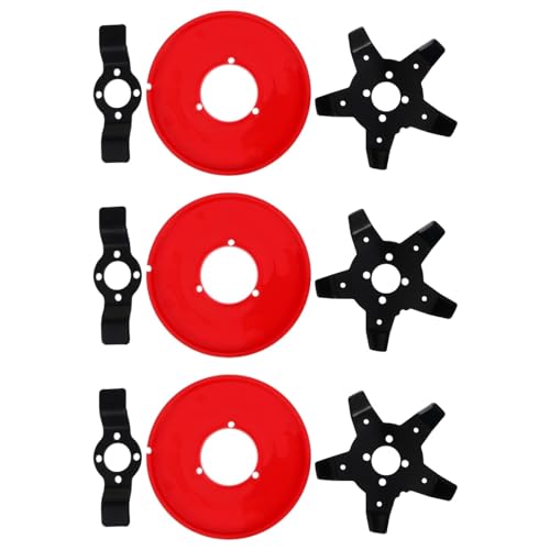 VILLCASE 3 Sets Weeder Plate Brush Cutter Head, Multi-Functional Lawn Mower -de Weeder Plate Replacement for Lawn Mower, Grass Cutter Trimmers Head Brush