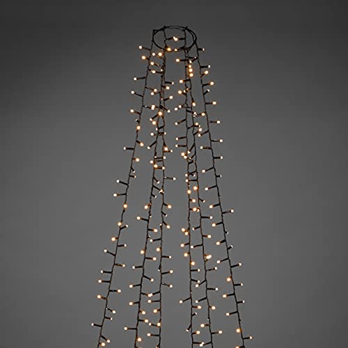 Konstsmide Micro LED Compactlights Tree Coat with Ring, 6 Strands of 110 Frosted Diodes, 8h Timer, 660 Amber Diodes - Image 2