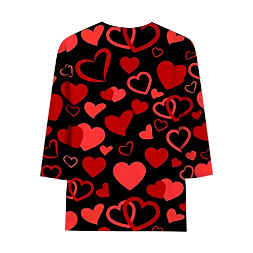 Valentine's Day Shirts For Women Girl Graphic Tee Shirts Long Sleeve Blouse Tops Long Sleeve Sweatshirts Valentine's Day Casual Blouse Tops Long Sleeve Sweaters Crew Neck Print Pullover #TOP2