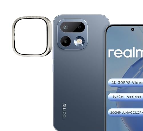 Image of FabeKee Tempered Glass Camera Lens Protector For realme 16 pro plus 9H Hardness, Full Coverage Anti Scratch Camera Metal Ring Silver