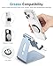 OMOTON Adjustable Cell Phone Stand, Aluminum Desktop Cellphone Stand with Anti-Slip Base and Convenient Charging Port, Fits All Smart Phones, Light Blue