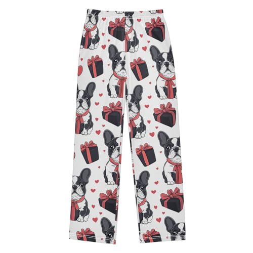 Pajama Bottoms, Pajamas Pant Cartoon Puppy Bulldog Lounge Wear Casual Sleep Long Pants Soft Pjs Sleepwear