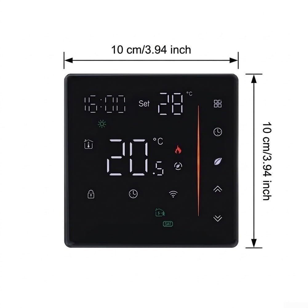 Thermostat d'ambiance numérique avec capteur de sol externe (noir, montage
