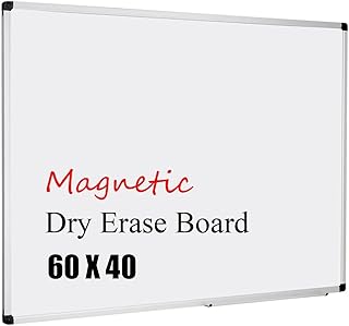XBoard Magnetic Whiteboard 60 x 40, White Board Dry Erase Board with Detachable Marker Tray
