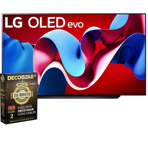 LG 77 OLED C4 Series Smart TV & HDMI Cable Bundle