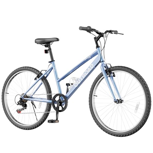 Max4out 26 inch 7-Speed Commuter Bicycle,Men's Cruiser Bike/Mountain Bike/Hybrid Bicycle,V Brake,Metal Frame, Adult Bike (Black, White, Blue, Green, Purple, Pink)