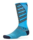 Swiftwick - VISION TEAM EIGHT, Tall Crew Socks for Cycling, Light Blue, Medium