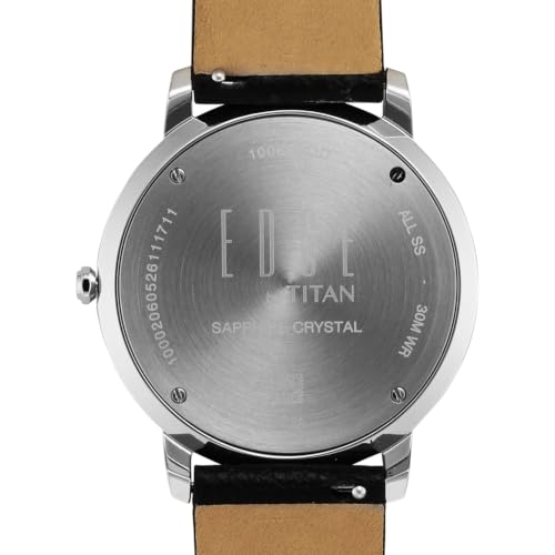 Image of EDGE Meister with Quartz Analog 2 Hands Display Blue Dial Genuine Crumpy Soft Leather Strap Strap Watch for Men - 10065SL02