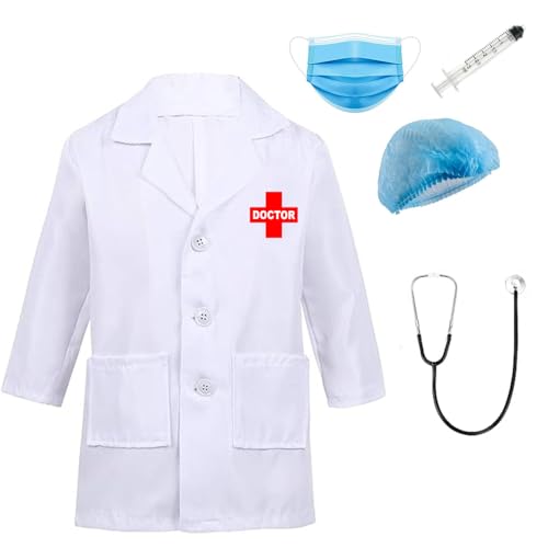 Image of doctor coat for kids | nurse costumes for girls fancy dress competition for age group 3 to 12 yrs
