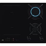 AEG CN071436DH PIANO COTTURA GAS/INDUZIONE MISTO VETRO NERO 60 CM GRIGLIE GHISA