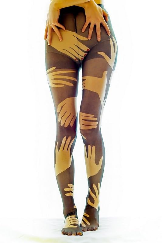 Image of Vintage 60s Printed Funky Tights for Women Y2K Tie Dye Mesh Pantyhose Skinny Body Shaping Leggings Streetwear