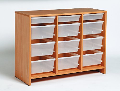 Nathan Beech Effect Low Unit with 12 Clear Trays