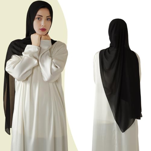 LMVERNA Solid Color Bubble Chiffon Scarf for Women Fashion Soft Hijab Long Scarfs Wrap Scarves3
