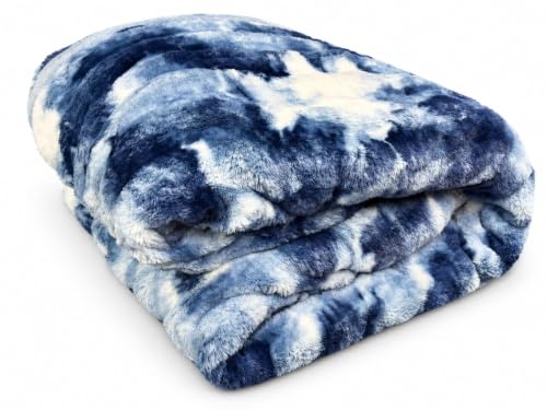 Image of Signature 3-Ply Faux Rabbit Fur Blanket King Size | Ultra Soft Heavy Weight Quilt-Feel Blanket | 6kg Luxury Winter Comforter for Bed Ideal for Heavy Winters (Midnight Cloud)