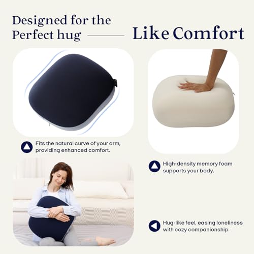 ZonLi Weighted Pillow for Adults 6.5lbs, Navy Blue,Weighted Pillows for Relaxtion,Get Better Sleep,Memory Foam Sensory Body Pillows Suitable for Work and Living Room