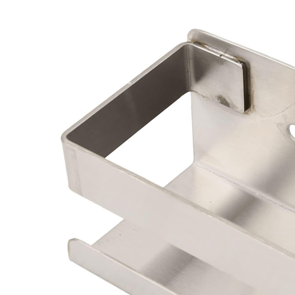 Mensola doccia in acciaio inox spazzolato 304 23x6,5x6 cm con spazio di archiviazione versatile, adesivo autoadesivo e montaggio a vite, salvaspazio per bagno, cucina, ufficio e soggiorno