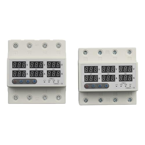 Voltmètre triphasé DIN Rail 380V 63A sans neutre pour armoire électrique