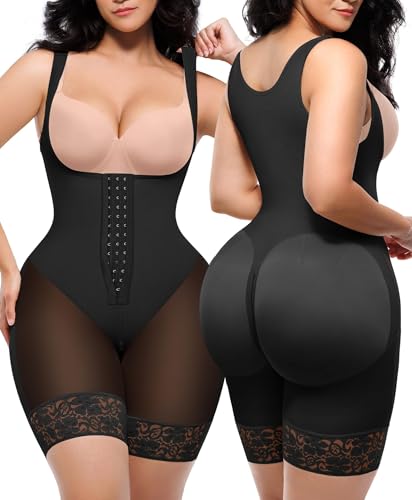 SHAPELLX Fajas Colombianas Shapewear for Women Tummy Control Post Partum Faja Body Shaper Butt Lifting with Zipper Crotch