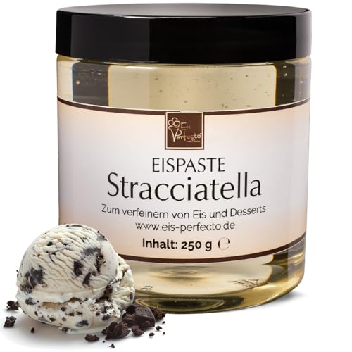 Stracciatella-Eispaste für aromatisches Eis » Auch zum Verfeinern von leckerem Dessert, Joghurt, Quark, Getränke, Pralinen Torten und vielem mehr » Inhalt 250 g