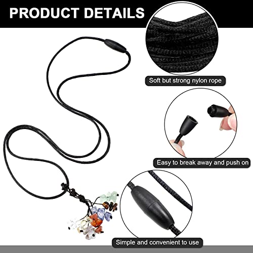 48 Sets Breakaway Clasp Necklace Replacement Plastic Safety Necklace Cords Buckle With Nylon Cord Braided Lanyard String For Pendant Necklace Diy Craft Accessory (Black) #TOP2