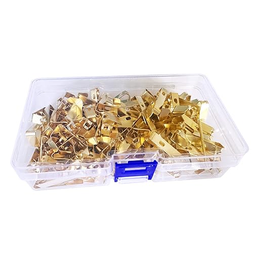 Image of 120 Pcs Metal Picture Hangers with Nails Heavy Duty Picture Hanging Hooks Hardware Picture Hanging Kits On Wood /Drywalls