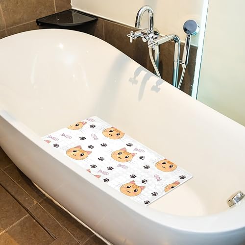 Tapis de bain antidérapant douche avec ventouses chat mignon - 6