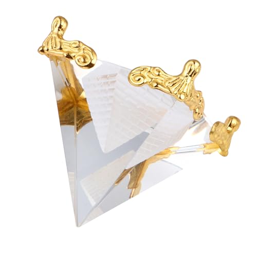 Pyramide égyptienne en cristal et pic doré objet de luxe