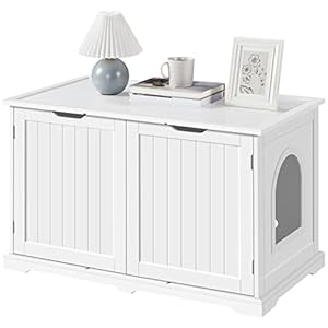 Yaheetech Caja de Arena para Gatos Casa para Dos Gatos Grandes Inodoro para Mascotas,95×53, 5×57, 5cm