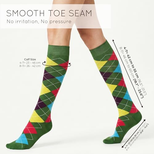 Image of Mysocks Unisex Knee High Long Socks Argyle