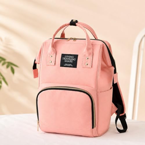 Image of Baby Diaper Bag Backpack for Mothers - Large Capacity Multi Functional Baby Care Bag with Front Pocket, Dual Handles, Shoulder Straps and Zipper Compartments