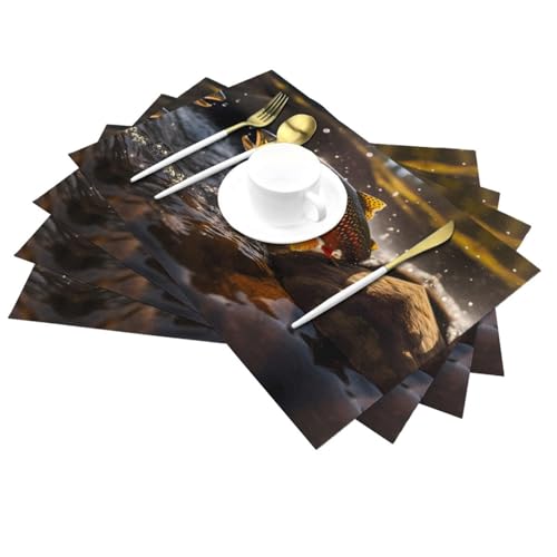 Set de table pêche à la mouche lavable pour protéger la table de la chaleur - 3