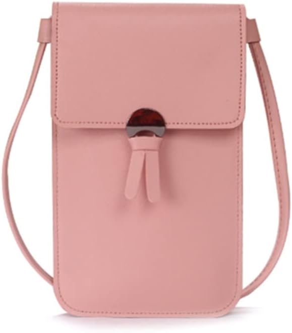 Women Outdoor Pocket Wallet Crossbody Bag Heart Shaped Decorative Mobile Phone Screen Touch