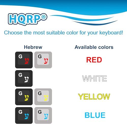 Pegatinas para teclado hebreo HQRP fondo transparente miniatura 7