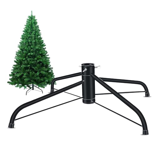Supporto per albero di Natale, supporto pieghevole per albero di Natale (lungo 43 cm, Ø 2,2 cm) in metallo per Natale con piedini in gomma antiscivolo, supporto per abete per alberi di Natale da 0,9 m