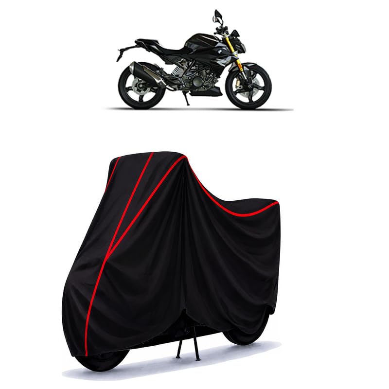 Image of TVS Apache RTR 310 BS6 Water Resistant Bike Cover for All Motorcycles & Rain | Heavy Duty Taffeta Fabric | UV Protection, Dustproof, Scratchproof | All Weather Two Wheeler Cover with Elastic Bottom