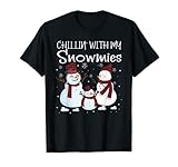 Chillin With My Snowmies Family Pajamas Snowman Christmas T-Shirt