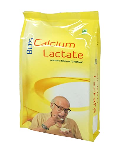 Image of BD's Calcium Lactate Powder 450g - Pack of 2 | High Chhena Yield | Low Fat | Gluten-Free | Pure Calcium Supplement for Overall Health