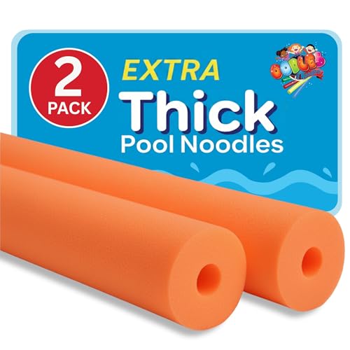 Oodles of Noodles Premium Jumbo XL Pool Swim Noodles - 2 Pack - Approx. 55 inch x 3.5 inch Hollow Core Pool Noodles Foam Tube - Durable, Buoyant for Pool Toys, Beach, Crafts, DIY Projects, Insulation