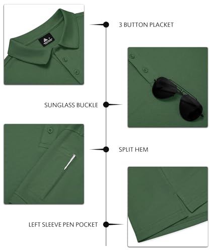 ZITY 3 Pack Mens Polo Shirts Short Sleeve Golf Moisture-Wicking Shirts for Men4