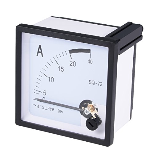 Image of uxcell AC 0-20A Analog Panel Ammeter Gauge Ampere Current Meter SQ-72 1.5 Error Margin
